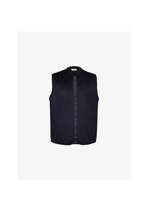 Mens Soft Goat V-Neck Knitted Wool and Cashmere-Blend Vest