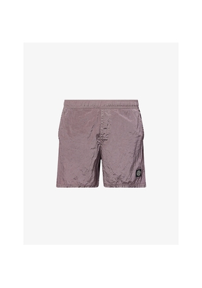 Mens Stone Island Drawstring Brand-Patch Swim Shorts
