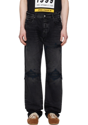 AMIRI Black Leather Straight MX1 Jeans