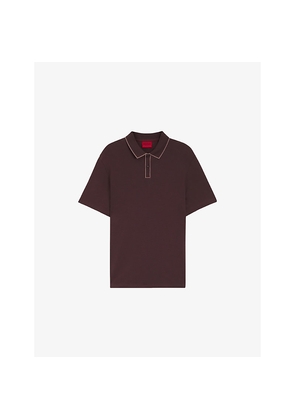 Mens Hugo Contrast-Piping Cotton-Jersey Polo Shirt