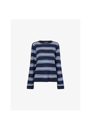 Womens Reformation Striped Round-Neck Cashmere Jumper