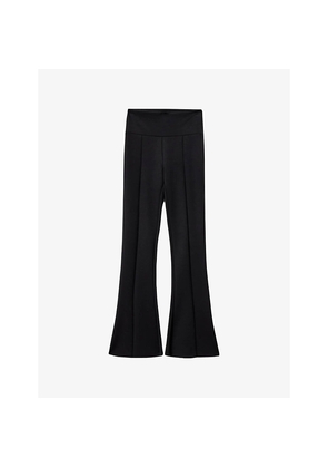 Womens Allsaints Rebecca Flared High-Rise Stretch-Woven Trousers