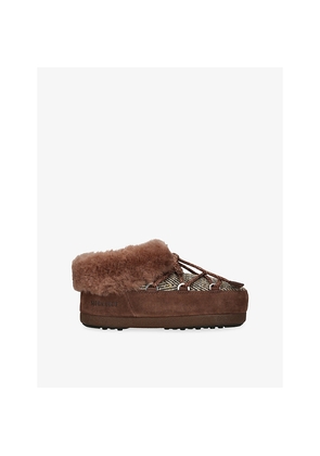 Womens Moon Boot x Guest In Residence Evx Chalet Faux-Fur Mules