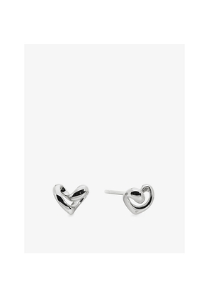 Womens Monica Vinader Infinity Heart Small Sterling-Silver Stud Earrings
