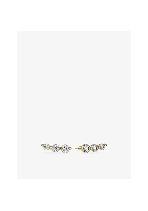 Womens Sif Jakobs Tiara Piccolo 14ct Yellow-Gold and 0.48ct Lab Grown Diamond Stud Earrings
