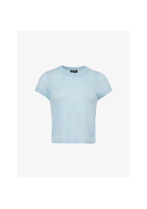 Womens Me And Em Capped-Sleeve Merino Wool and Cashmere-Blend Top