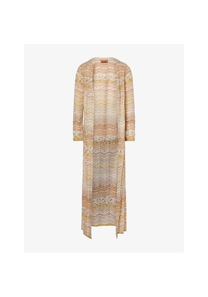 Womens Missoni Sequinned Lamé Metallic-Knit Maxi Cardigan