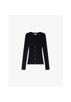 Womens Sandro Ribbed Slim-Fit Knitted Cardigan