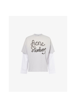 Mens Acne Studios Layered Logo-Embellished Cotton T-Shirt