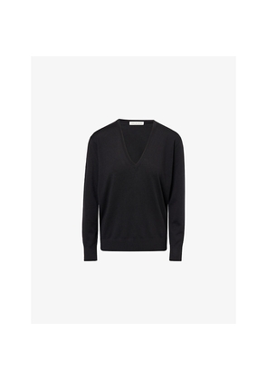 Womens Dries Van Noten Tuomas V-Neck Merino Wool Jumper