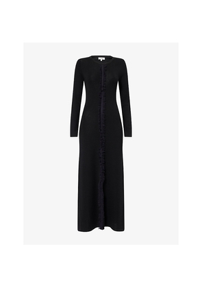 Womens Zankov Rowen Fringed Wool Maxi Dress