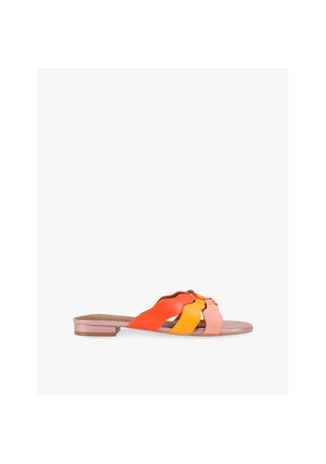 Womens Kurt Geiger London Sun Wave Leather and Suede Sandals