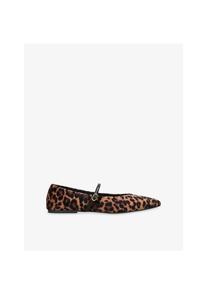 Womens Aera Mina Ballerina Leopard Velvet Flats