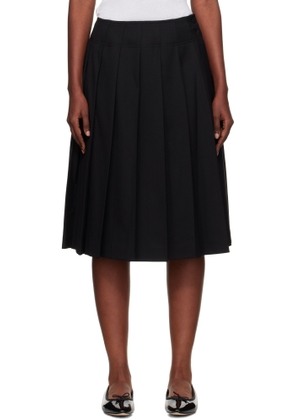 Nothing Written Black Wool Pleated Midi Skirt