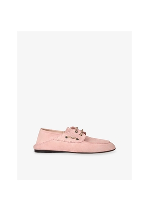 Womens Sandro Foldable Suede Boat Loafers