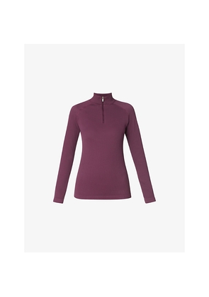 Womens Sweaty Betty Ribbed Chevron Half-Zip Base Layer Ski Top