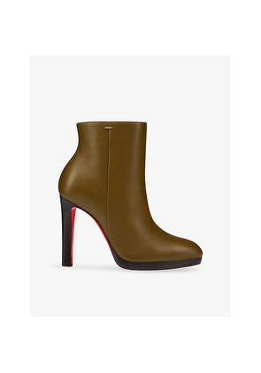 Womens Christian Louboutin Fannylove Booty 120 Calf-Leather Heeled Boots