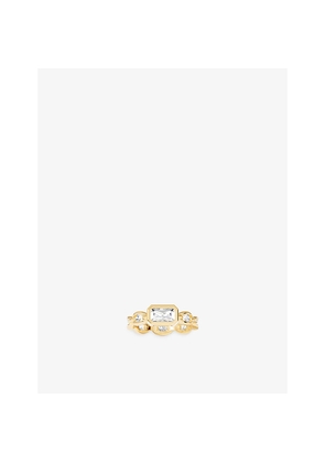Womens Apm Monaco Soleil Éclat Chain 18ct Gold-Plated Ring