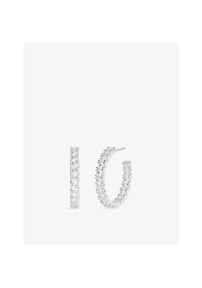 Womens Apm Monaco Pavé Hoop Sterling-Silver and Cubic Zirconia Earrings