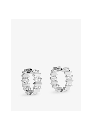 Womens Apm Monaco Up and Down Hoop Sterling-Silver and Cubic Zirconia Earrings