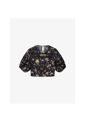 Womens Allsaints Peony Cropped Woven Blouse
