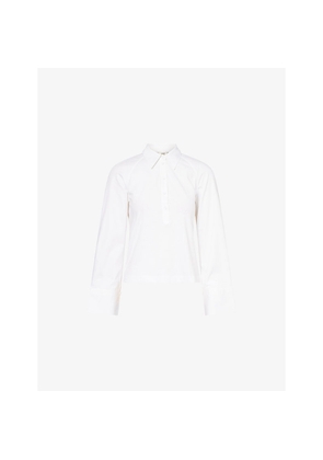 Womens Me And Em Raglan-Sleeve Layering Cotton Shirt