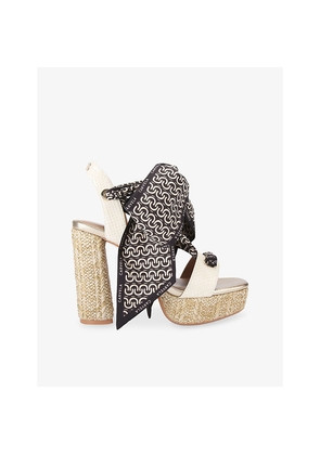 Womens Carvela Sorrento Scarf Woven Heeled Platform Sandals