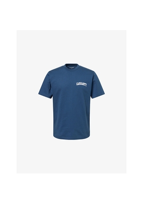 Mens Carhartt WIP Script Logo Text-Print Cotton T-Shirt