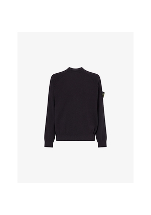 Mens Stone Island Brand-Patch Crew-Neck Cotton Knit Jumper