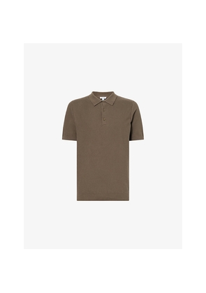 Mens Sunspel Fine-Knit Textured Cotton Polo Shirt
