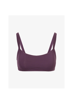 Womens Bo+Tee Soft Active Seam-Detail Sports Bra