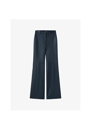 Womens Joseph Tafira Flared Leather Trousers