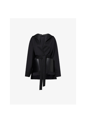 Womens Alaia Wrap Belted Wool Jacket