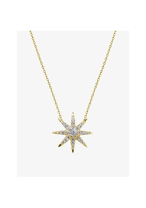 Womens Carat London Atrias Yellow Gold-Plated Vermeil Sterling Silver and Cubic Zirconia Pendant Necklace