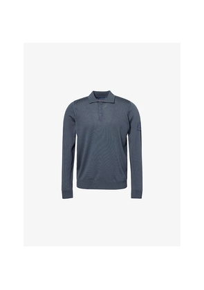 Mens Stone Island Regular-Fit Long-Sleeves Wool Polo Shirt