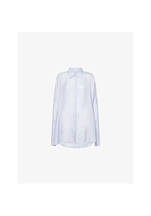 Womens Dries Van Noten Striped Long-Sleeves Woven Shirt