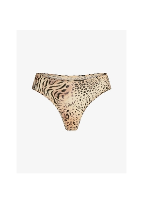 Womens Skims Fits Everybody Leopard-Print Jersey Thong