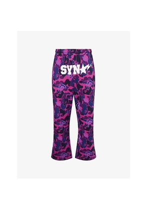 Mens A Bathing Ape Bape x Spotify x Syna Camouflage-Print Cotton-Blend Jogging Bottoms