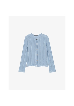 Womens Maje Two-In-One Openwork Knitted Cardigan