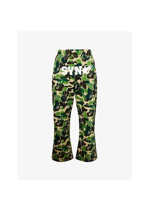 Mens A Bathing Ape Bape x Spotify x Syna Camouflage-Print Cotton-Blend Jogging Bottoms