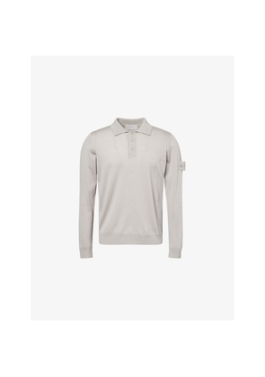 Mens Stone Island Regular-Fit Long-Sleeves Wool Polo Shirt