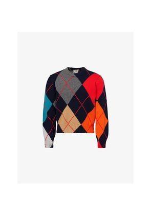 Mens JW Anderson x Pringle Of Scotland Crewneck Argyle Wool Jumper