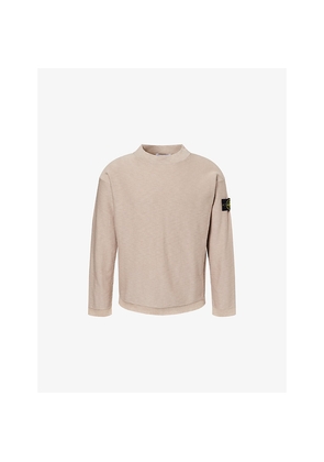 Mens Stone Island Badge Crewneck Cotton-Blend Jumper