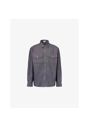 Mens JW Anderson Oversized Long-Sleeves Denim Shirt