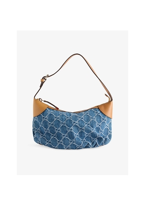 Womens Reselfridges Pre-Loved Gucci Denim Pochette Woven Shoulder Bag