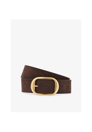 Womens Reiss Athena Oval-Buckle Suede Belt