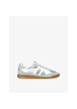 Womens Gola Firefly Metallic Woven and Suede Trainers