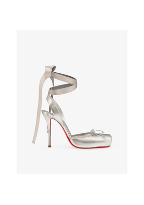 Womens Christian Louboutin Cassia Lace-Up 100 Nappa-Leather Pumps