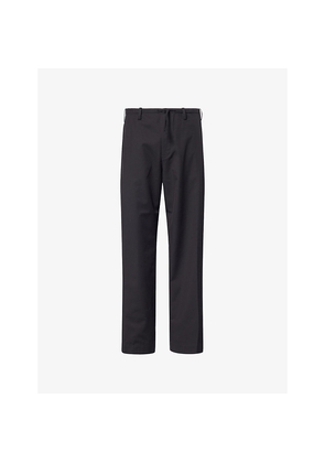 Mens Dries Van Noten Penny Straight-Leg Cotton and Wool-Blend Trousers