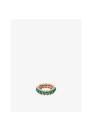 Clash De Cartier 18ct Rose-Gold and Green Dyed Agate Ring